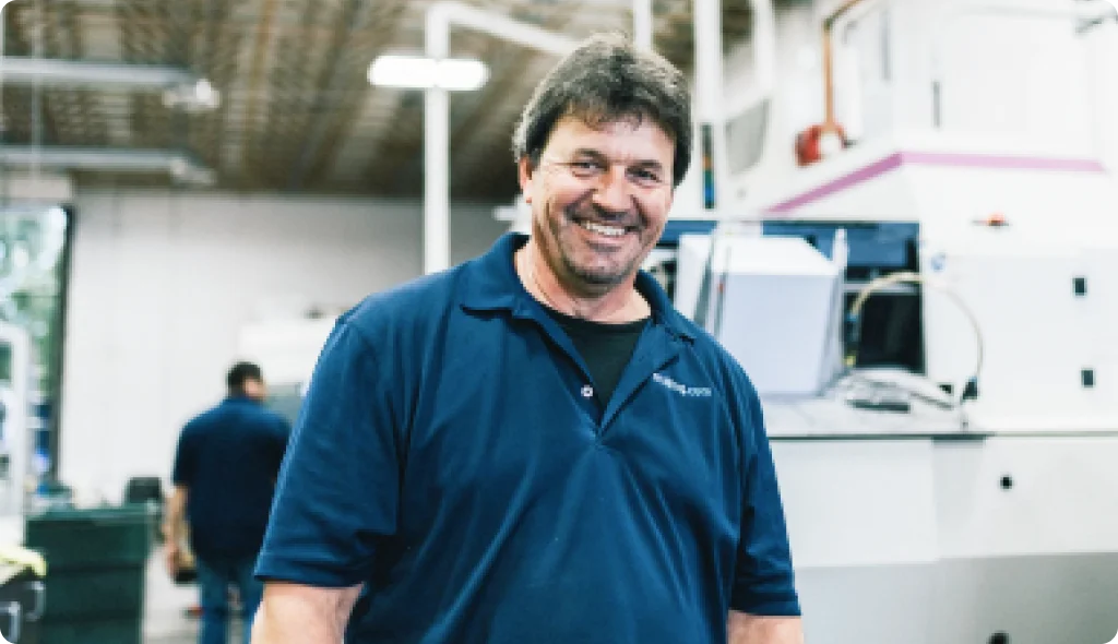 mailing.com team member on the printing floor