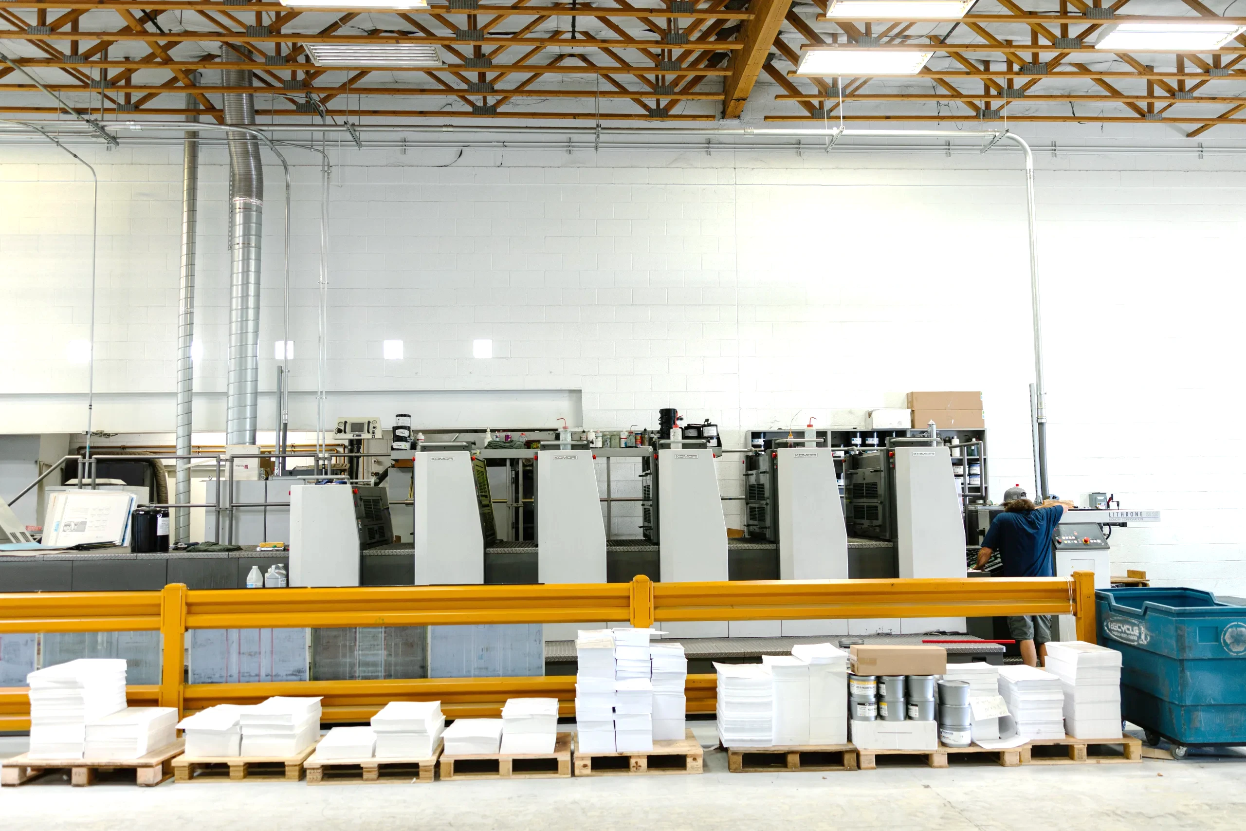 Offset press line at the mailing.com Coppell, Texas location